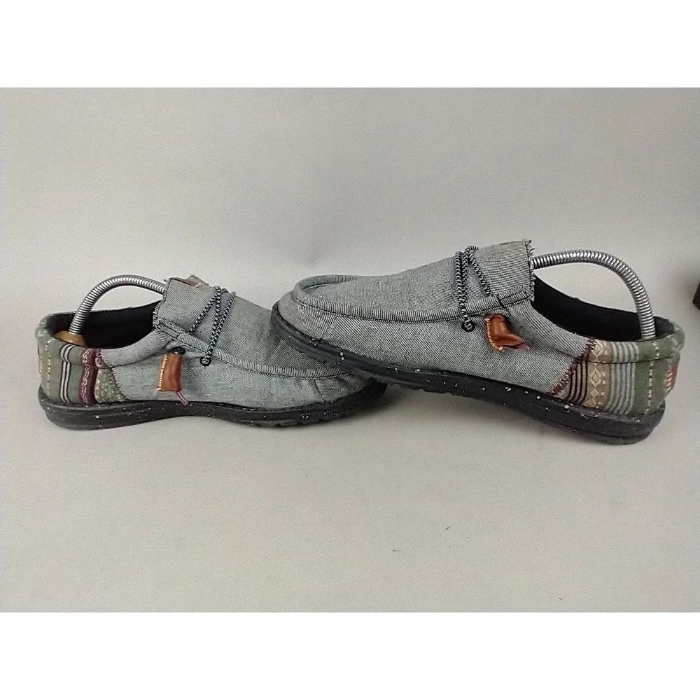 Hey Dude Wally Funk Baja Black Southwestern Slip On Loafers‎ Mens 9 40168-001